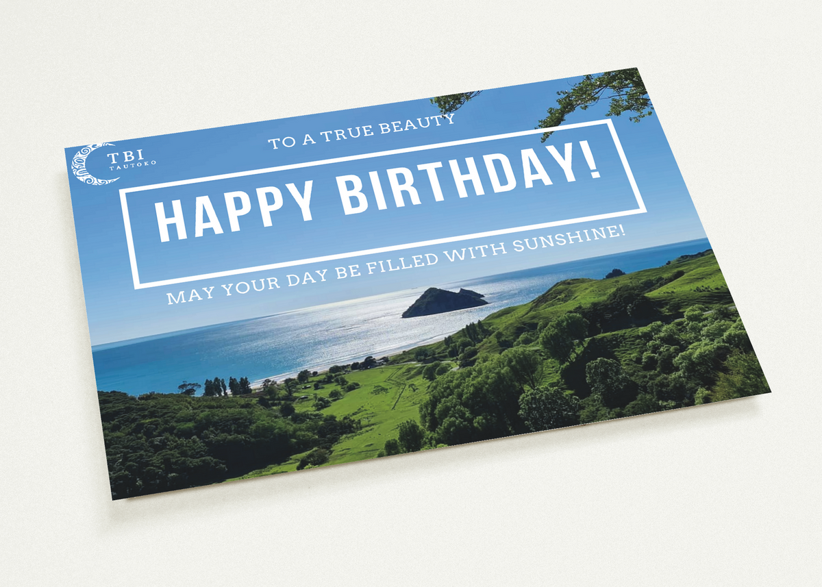 &quot;Anaura bay - Happy Birthday&quot; Matte Paper Cards 10pk