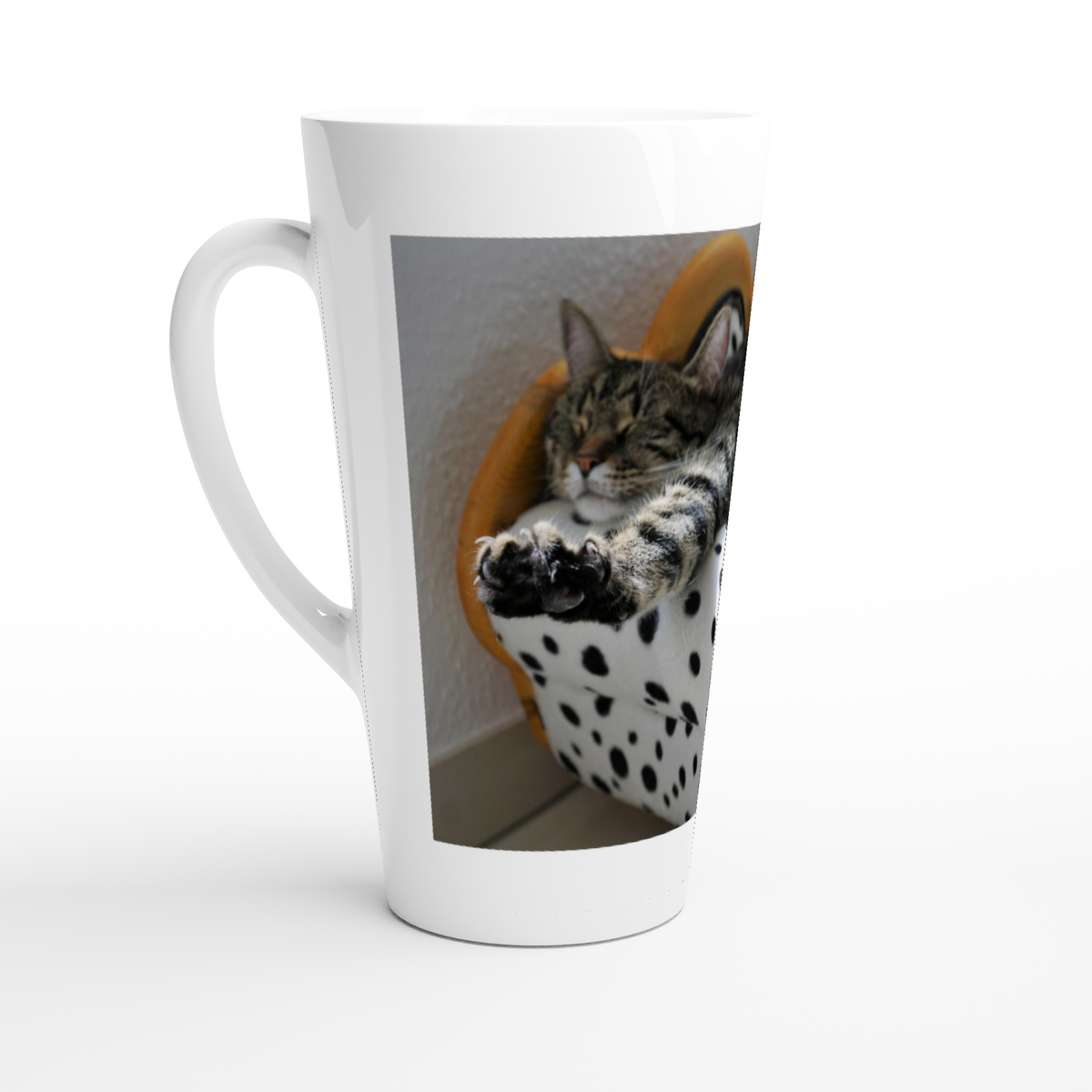 Lazy Morning Cat White Latte 17oz Ceramic Mug